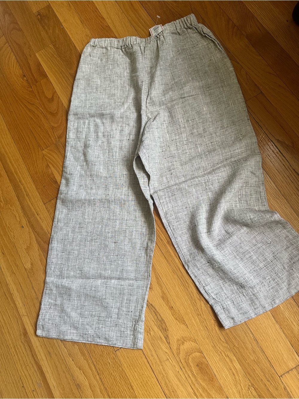 Chico's Neutral Cross Dye Linen Pants